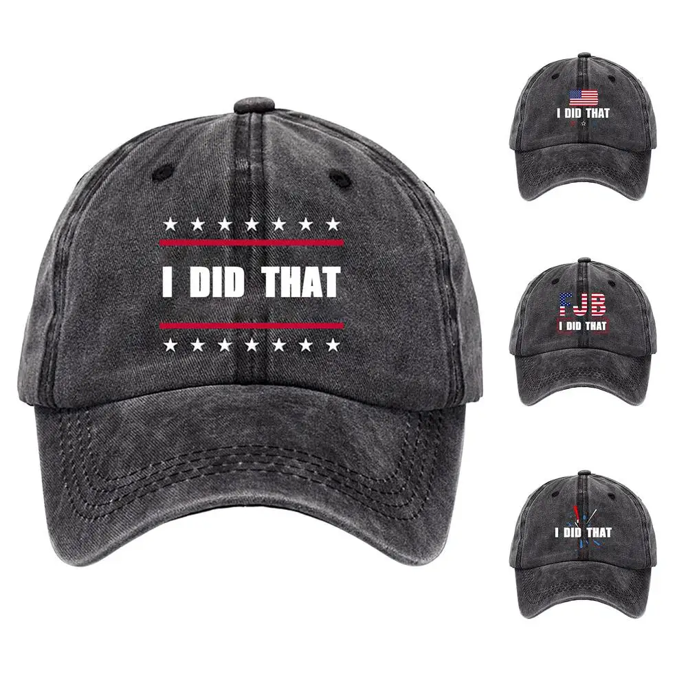 Baseball Cap For Men Women Dad Hat I Did That Panel Canvas Hat Cotton Washed Denim Buckle 