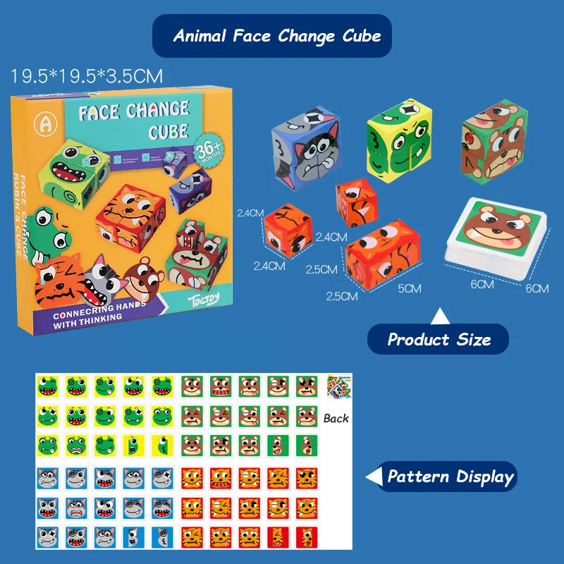 Animals Cube Table Games Educational Toys Kawaii Face Cube Building Blocks Puzzle Interactive Board Game Challenge Kids Gift 4 Animals Cube Table Games Educational Toys Kawaii Face Cube Building Blocks Puzzle Interactive Board Game Challenge Kids Gift 4