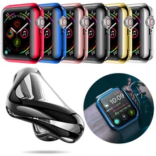 Для Apple Watch Series 2, 3, 4, чехол для часов 360 ° Full Защитный чехол Крышка Экран пленка 38/42 40/44 мм из мягкого ТПУ и Экран защиты