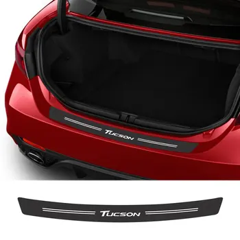 

For Hyundai Tucson Car Rear Bumper Decor Carbon Fiber Protection Stickers Auto Trunk Load Edge Protector Guard Decal Accessories