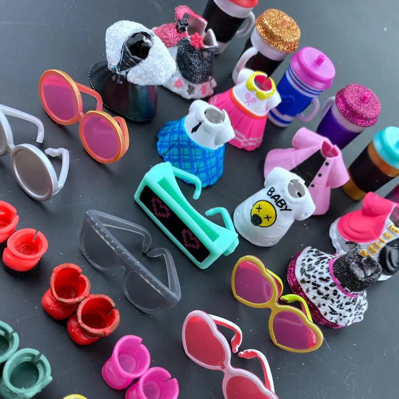 4pc doll clothes bottles shoes glasses accessories for lols doll accessories