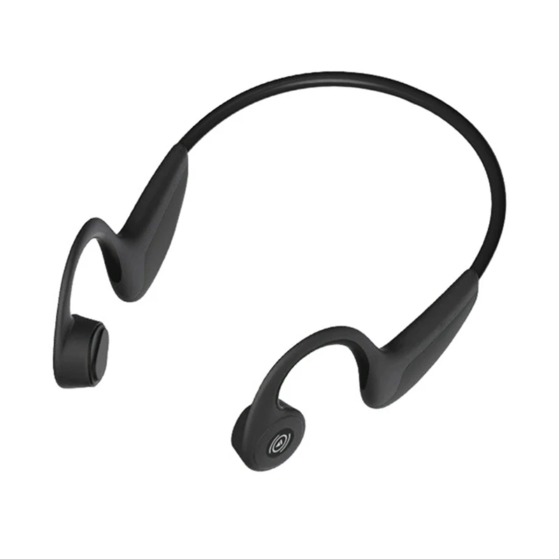 Костной проводимости наушники Водонепроницаемый Bluetooth 5,0 открытый ухо беспроводные наушники для бега, спорта, фитнеса - Цвет: Черный