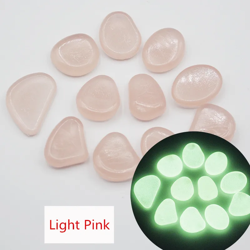 Light pink 20/50/100 шт светится в темноте садовые камни свечение кубики для напитков для дорожек аквариумный Декор растения шланг для полива огорода, двора, светящиеся камни - Цвет: Light pink