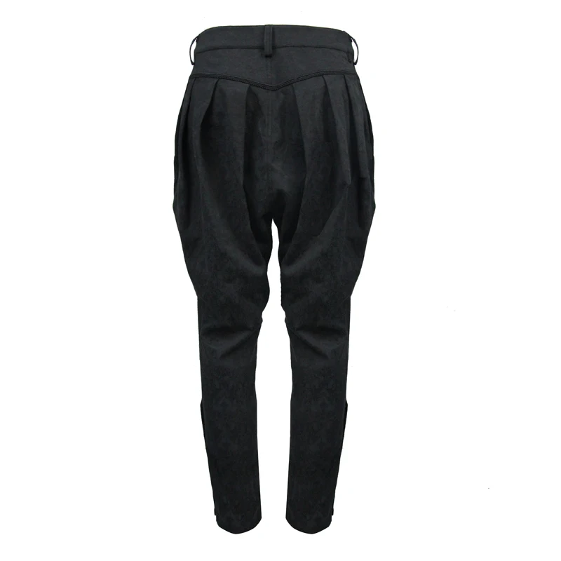 Devil Fashion Men Steampunk Retro Harem Pants High Waisted Slim Causal Long Trousers Formal Party Long Pants