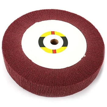 

Non-Woven Scouring Pad 6Inch Grinding Wheel Flap Mop Polishing Wheel Disc 320# 20Mm Bore 2 Inch Thick New 1Pc