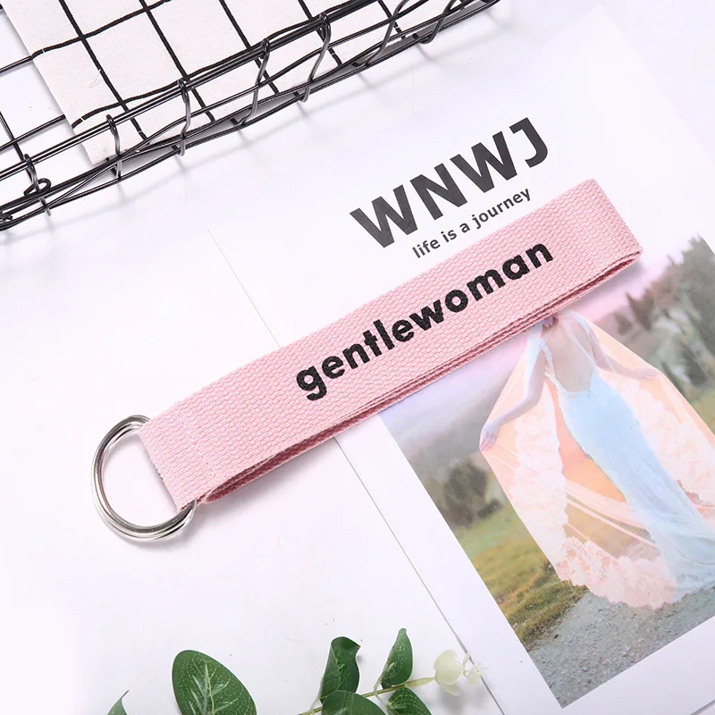 GW-Pink TagerWilen ремень стиль буквы напечатаны мода унисекс двойное D Кольцо холст ремень длинные джинсы ремни для женщин брезентовый мужской ремень - Цвет: GW-Pink