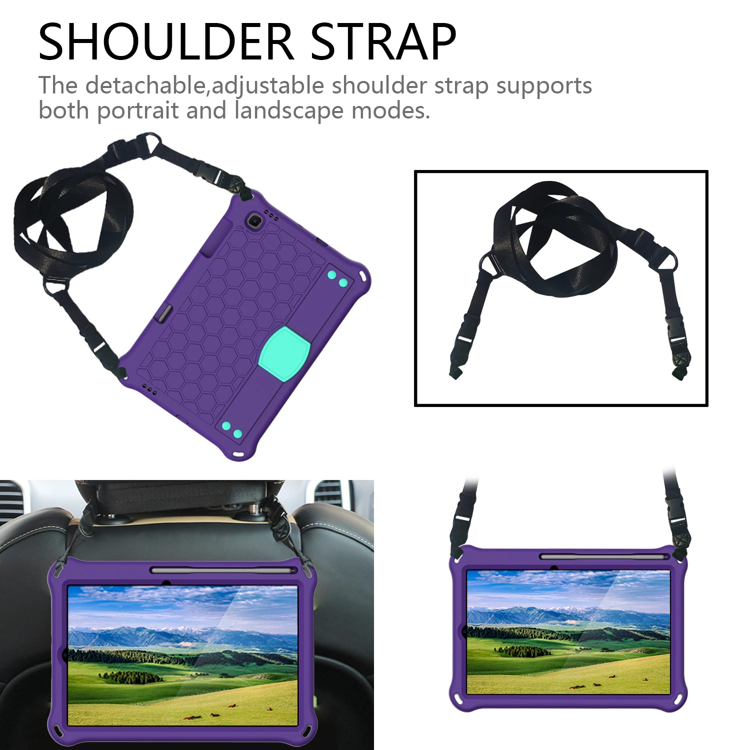 Cofre Eva Case para Samsung Galaxy Tab s6 Lite 10.4 Sm-p610 Sm-p615 a8 10.5 Sm-x200 X205 a7 Lite 8.7 Sm-t220 T225 T500 Capa Crianças - Imagem 4
