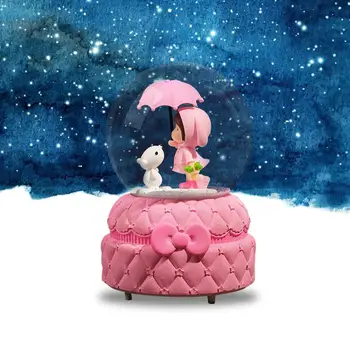 

Innovative INS Girl Heart Pink Snow Lanterns Crystal Ball Music Box Student Couple Gift Music Box Ornaments