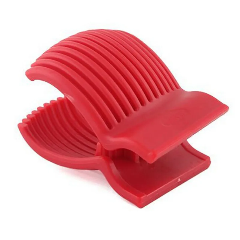 Red Tomato Slicer Plastic Kitchen Gadgets Tools Potato Onion Fruit Vegetable Cutter Cuts Tomato Slicers Holder Slicer Guide