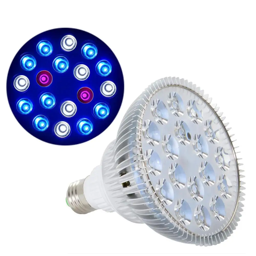 10blue 6white 2UV Светильник для аквариума 54 Вт Светодиодный светильник для аквариума лампа для выращивания рыбы УФ ИК красная синяя Зеленая лампа E27 погружной морской светильник s - Цвет: 10blue 6white 2UV