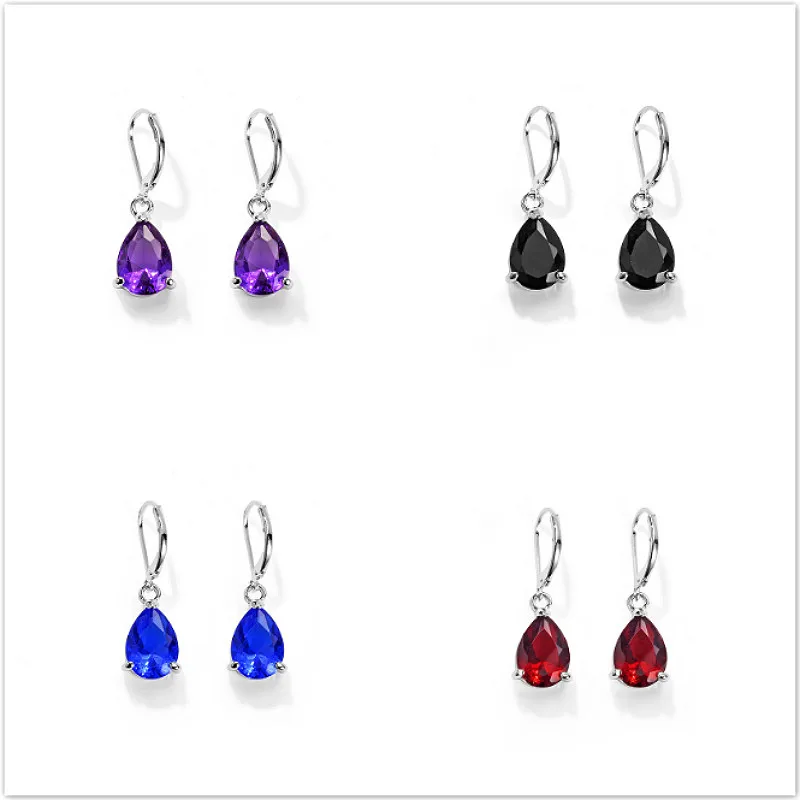 

New Hot FashionElegant Drop Dangle Earrings For Women Geometric Water Drop Crystal Multicolor Color Women Noble Gift