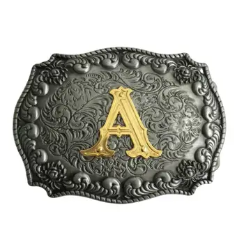 

Western Men's Golden Initial Letter Belt Buckle 26 Letters For 4cm/1.58in Wideth Belt For Men Waist Belt
