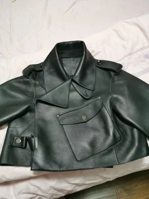 Осень и зима Женская Новая высококачественная овечья кожа кожаная женская Корейская мотоциклетная короткая куртка