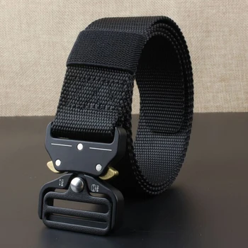 

Men Nylon Waistband Fast Opening Automatic Tactical Belt Male Outdoors Hiking Military Canvas Belts Waist Support