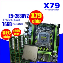 X79 X79G материнская плата LGA2011 мини ATX комбинации E5 2630V2 Процессор 4 шт х 4GB = 16 Гб DDR3 Оперативная память 1600 МГц PC3 12800R