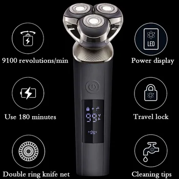 

Electric shaver men beard trimmer wet and dry beard razor washable 3D head 8W high power from Xiaomi Youpin 5