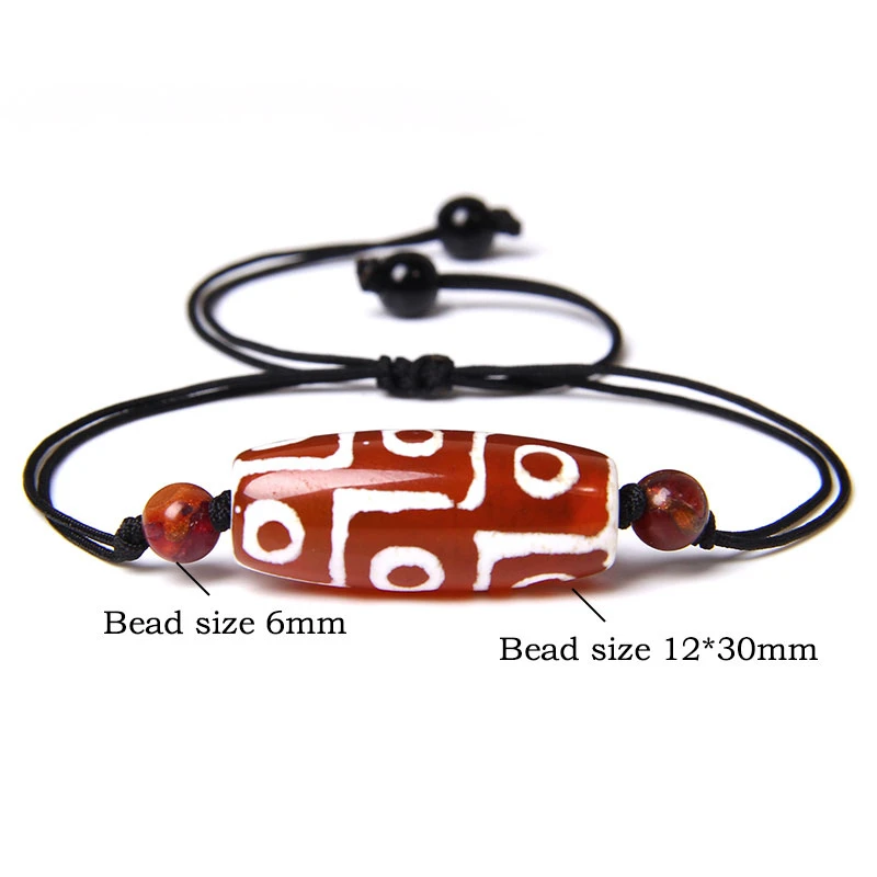 Energy healing Vintage Natural Tibetan Dzi Agates Stone Bracelets Nine Eye Three for men women Male friends | Украшения и