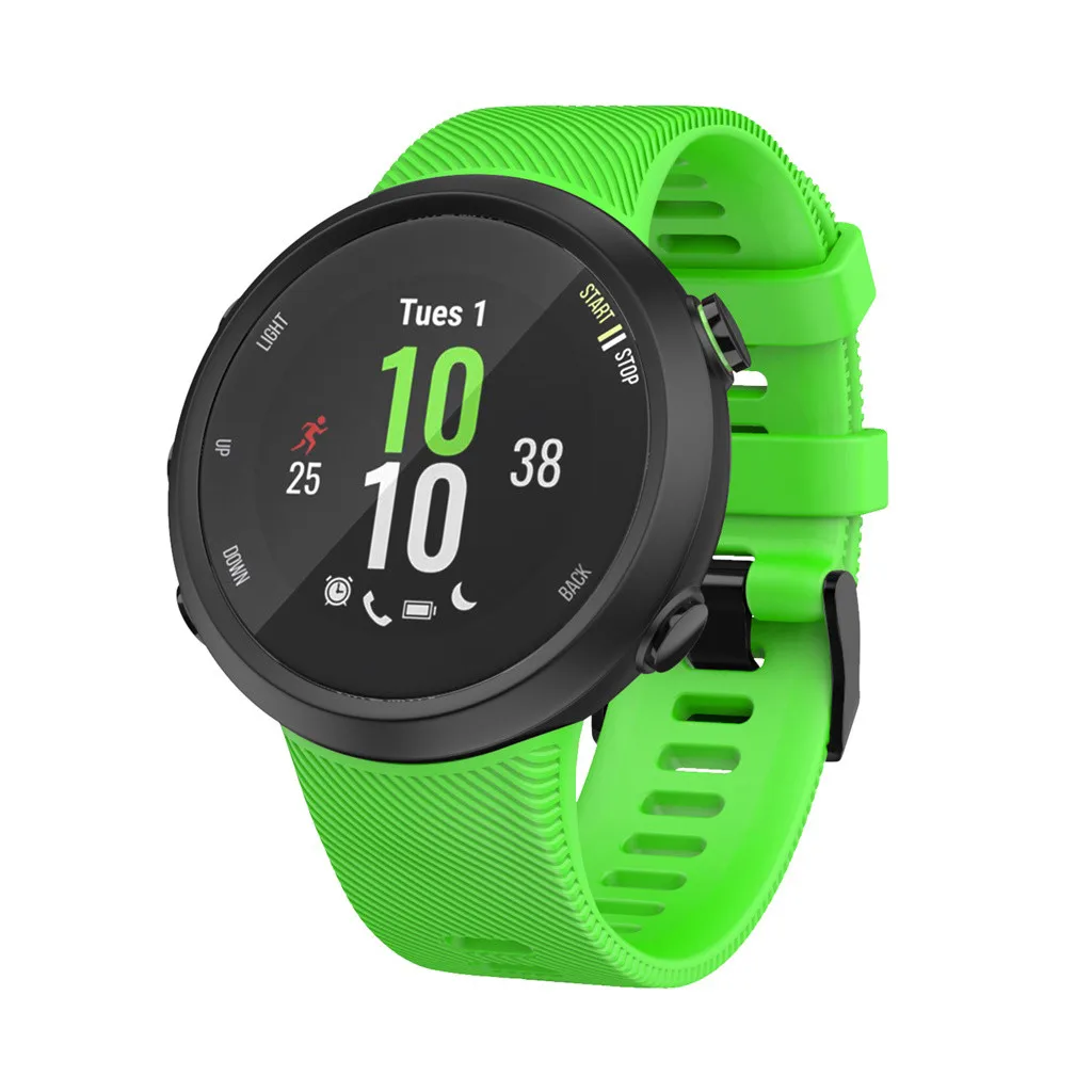 Ouhaobin мягкий сменный силиконовый ремень для Garmin Forerunner 45S умный Браслет 18 мм ремешок черный серебристый Пряжка 913#2