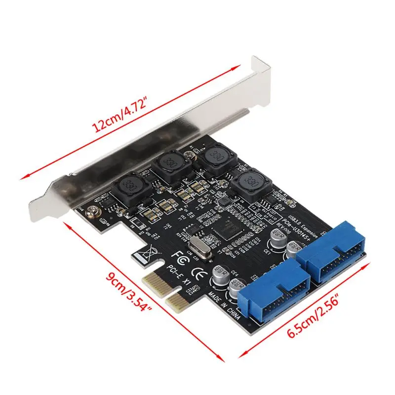 2 порта 19Pin USB 3,0 карта PCI-e на внутренние 20Pin порты мужские адаптер PCI Express