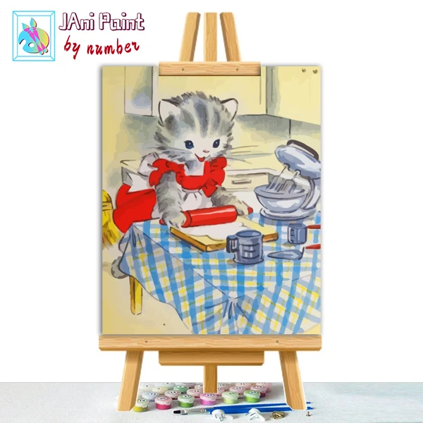 Картина котенок-выпечка для рисования по номерам сделай сам Детская основа