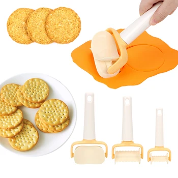 

NICEYARD 3pcs/set Biscuit Mold Maker Bakeware Plastic Cake DIY Decorating Set Rolling Angel Cookies Cutter