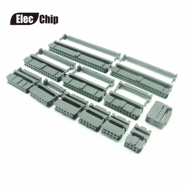 

10set FC-6P FC-8P FC-10P FC-14P FC-16P To FC-40P IDC Socket 2x5 Pin Dual Row Pitch 2.54mm IDC Connector 10-pin cable socket