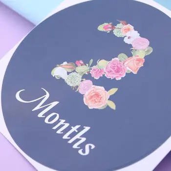 

12 Pcs/set Newborn Commemorative Monthly Floral Digital Sticker Photo Props Baby Month Photography Stickers