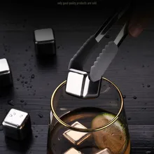 4 шт из нержавеющей стали 304 виски кубики льда из камня в посылка, виски охладитель камни, лед камень islande с пластиковой коробкой