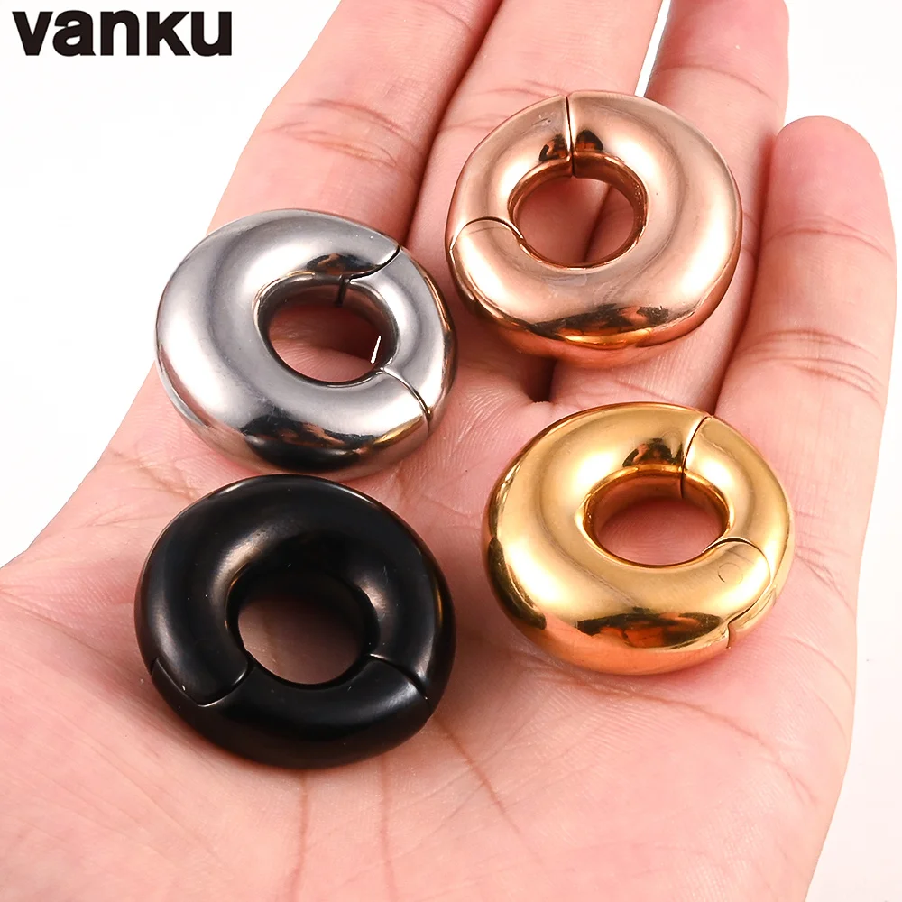 Vanku 316L 스테인레스 스틸 펑크 라운드 자기 귀 무게 확장기 들것 플러그 터널 게이지 귀걸이 바디 피어 싱 쥬얼리