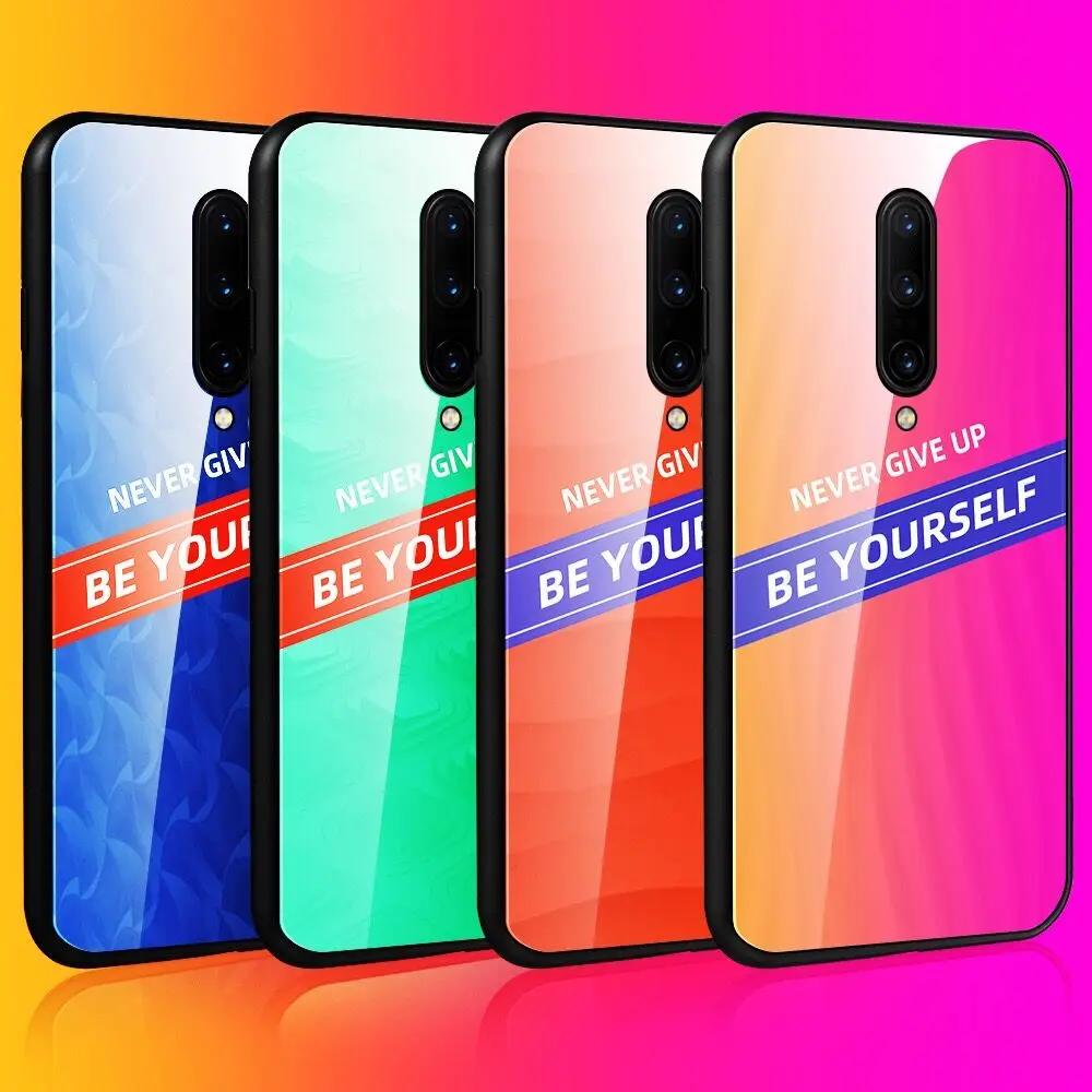 Новинка чехол для Oneplus 7 Pro 6 T градиентное закаленное стекло оригинальный мягкий