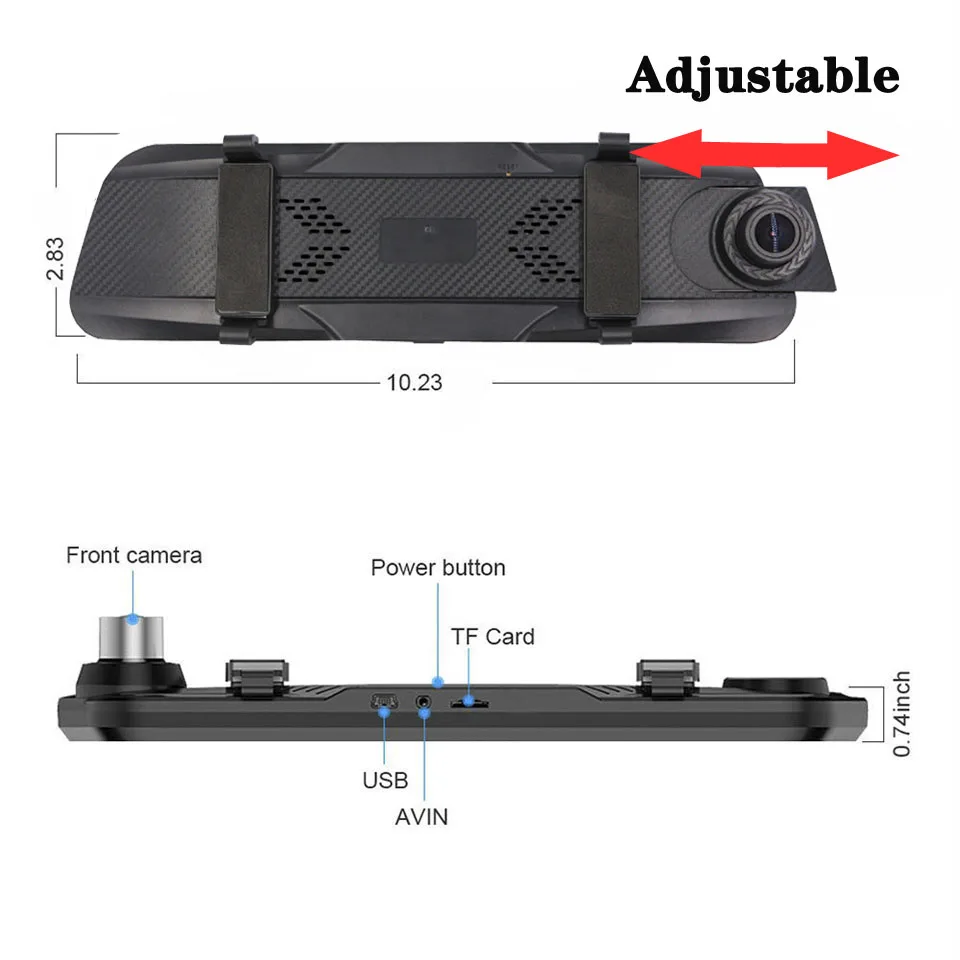Maiyue star 10 дюймов HD 1080P Автомобильный видеорегистратор двойной объектив зеркало заднего вида DashCam 2.5D сенсорный Автоматический Спринт камера цифровой видеорегистратор