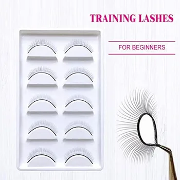 

5pair/pack Training Eyelashes Adhesive Practice Lashes for Teaching Eyelash Extensions Training Kit for Mannequin Head Supplies