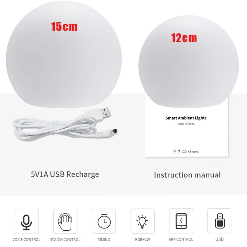 USB ночник 36V 2 размера 12/15 см круговой Форма регулируемых энергосберегающих белый мягкий легкий маленький светодиодный пульт дистанционного управления Управление ночник