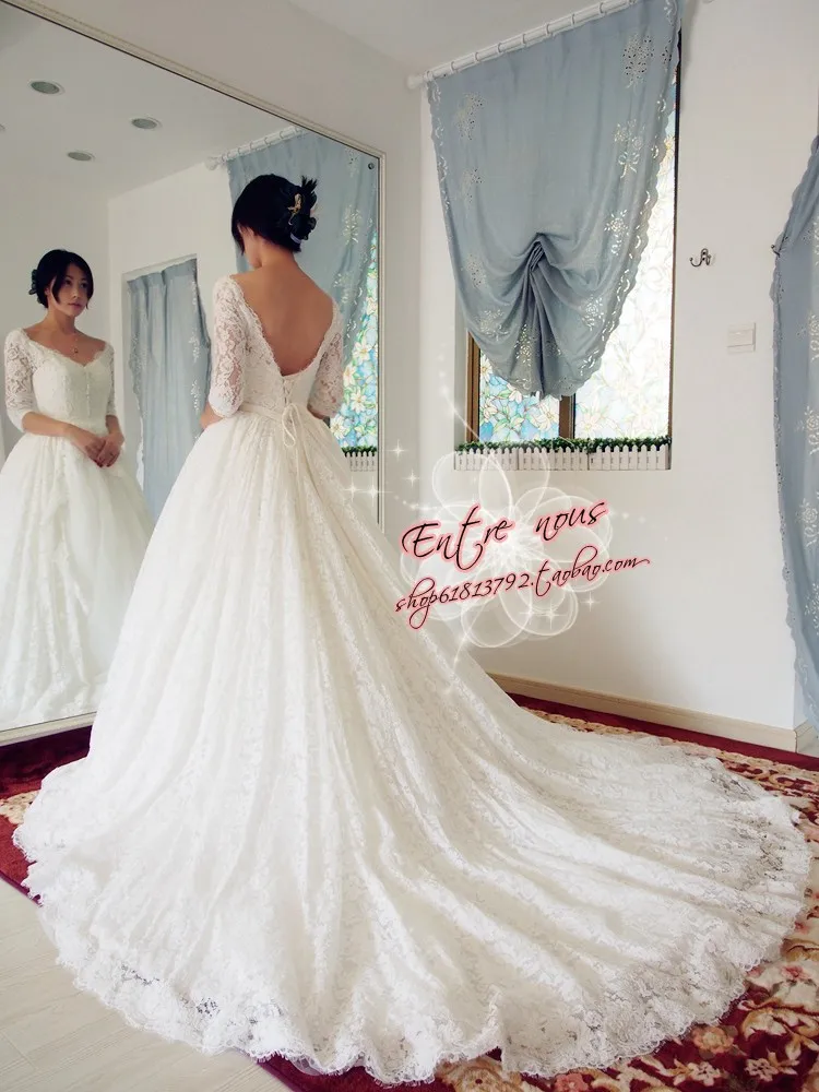 Романтическое Новое модное кружевное бальное платье с рукавами vestido de novia renda Casamento,, платья для матери невесты