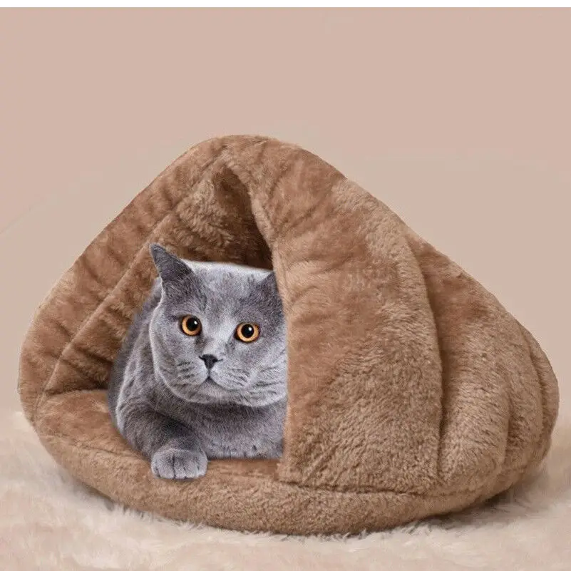 New pet dog cat cave igloo bed basket house kitten soft cozy indoor cushion kennel hot