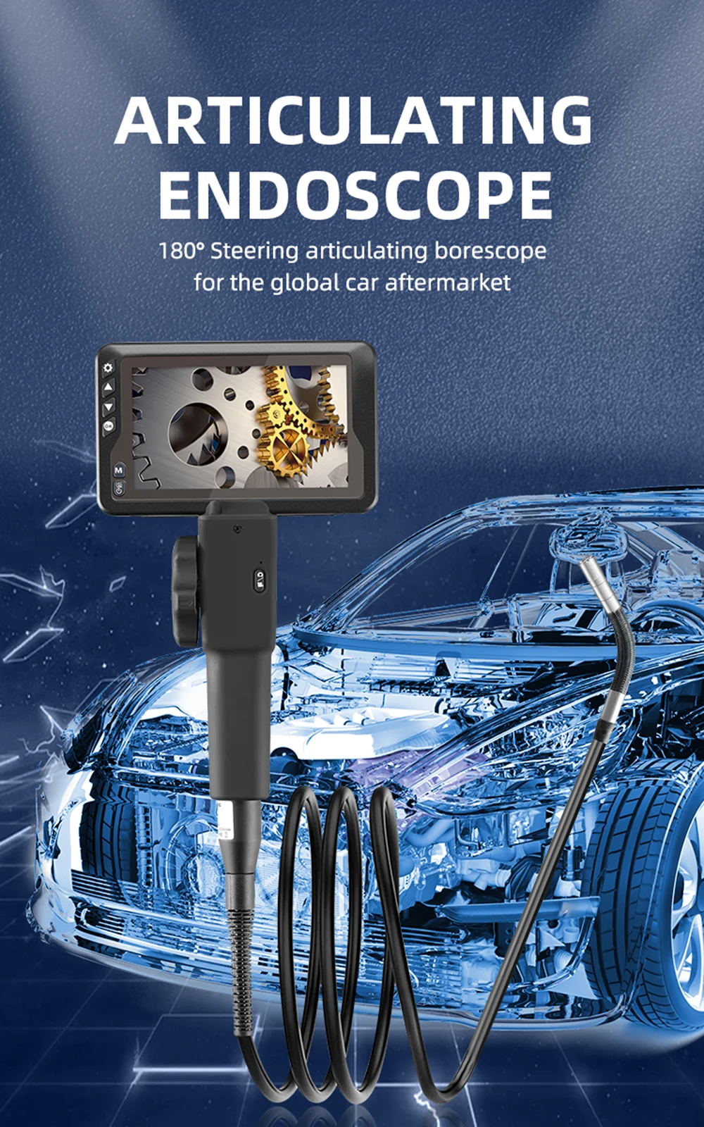 ICTK-863 Industrial 2.4 TFT LCD Video Borescope Car Pipe Inspection 10mm  Camera 180° Image Rotation - Tekcoplus Ltd.