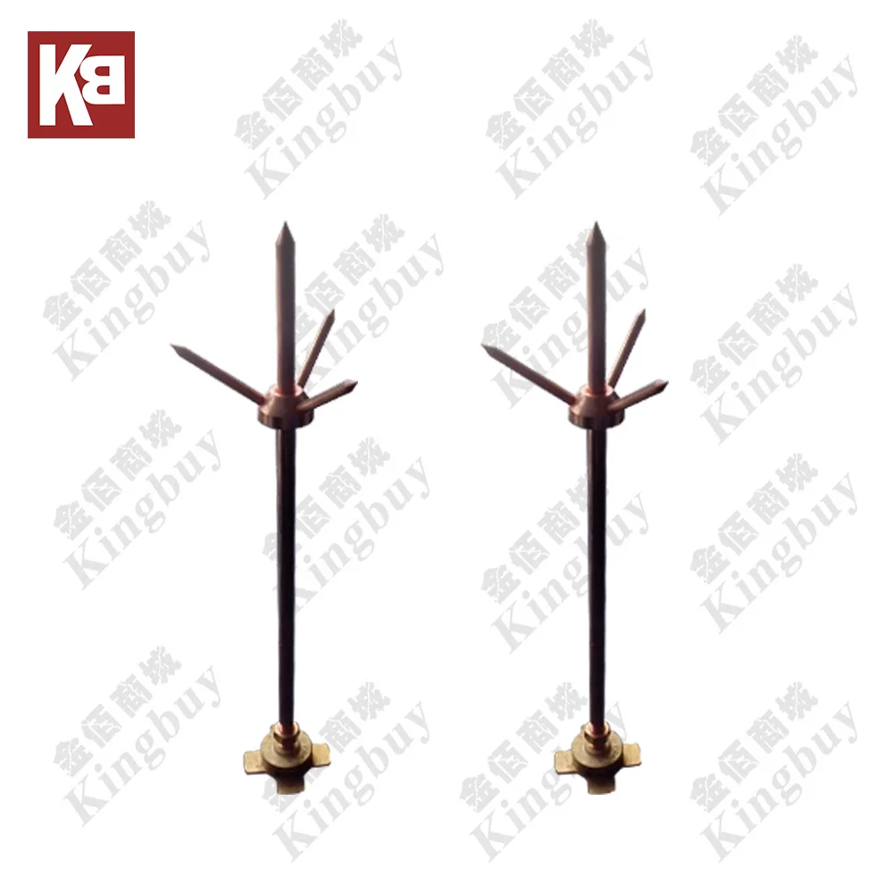 Factory directly sale Copper Brass Lightning Rod High Conductivity Air terminal lightning rod long service life