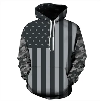 

3D Star digital printing with cap pocket insert with cap men's guard Sweatshirts