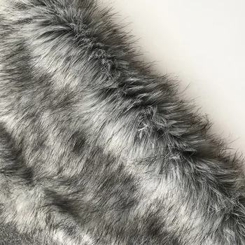 

Artificial plush faux fur Haipai long-haired grey wolfdog-like fabric fur for needlework