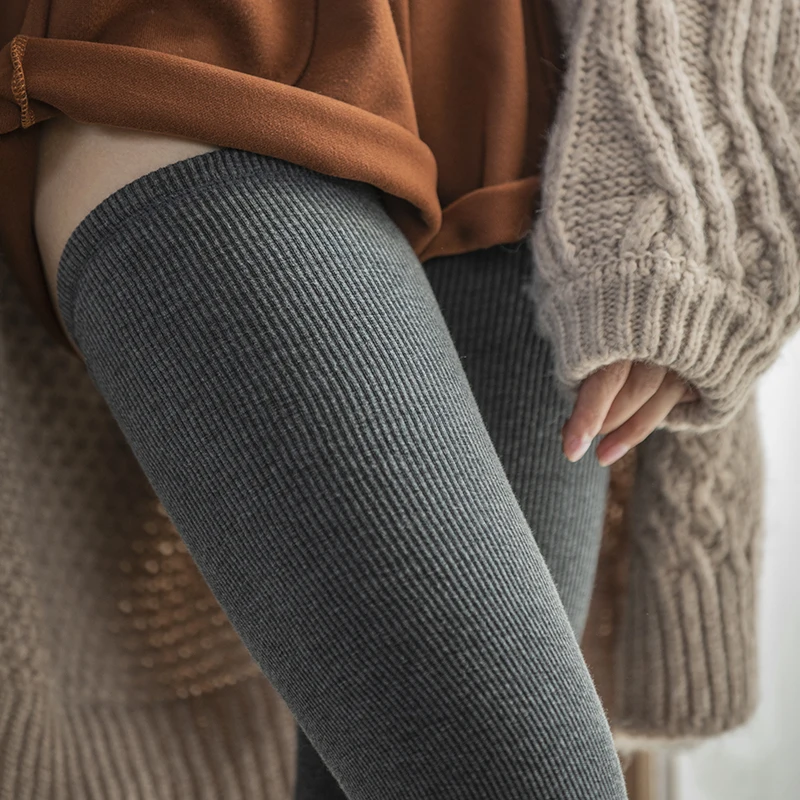 

Women Cotton Thermal Stockings Outdoor Wear thick Long Socks Solid Color Tight Active wear Foot Bottom Non-slip Thigh Stockings