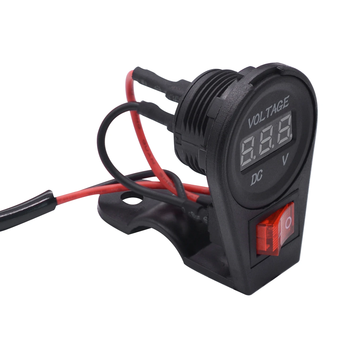 Waterproof Voltmeter Motorcycle Boat Car DC 12V-24V LED Voltmeter Display Voltage Meter with ON OFF Switch Car Low Voltage Alarm