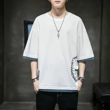 

2020 Summer New Super Fire INS Casual Men Half-sleeve Shirt Trend Pure Cotton T Shirts