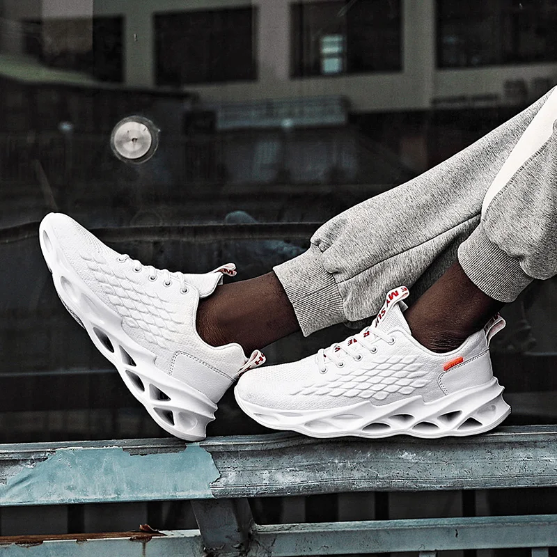 SMS Men Sneakers Zapatilla Running Shoes Outdoor Breathable Mesh Men Blade Sport Lace Up Light Walking Jogging Shoes Footwear