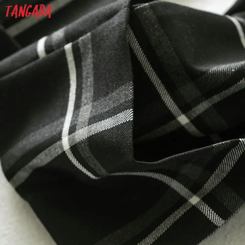 Tangada, женские винтажные стильные клетчатые широкие брюки, тянущаяся Талия, элегантные офисные женские брюки, mujer 6A335