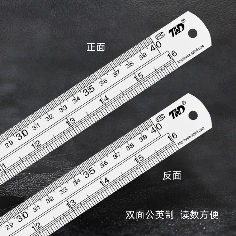 Stainless Steel Double-sided Thickened Ruler School Office Supplies 15cm-80cm