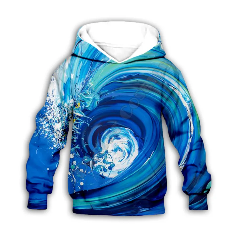 

Waves 3d printed Hoodies family suit tshirt zipper Pullover Kids Suit Sweatshirt Tracksuit/Pants 08