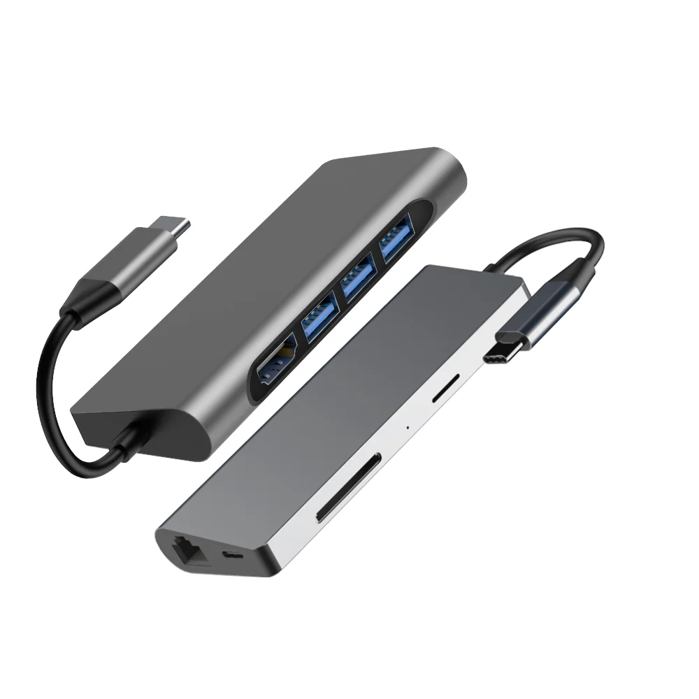 Type c usb-хаб Thunderbolt 3 док-станция PD 100W Концентратор type C-HDMI 4K RJ45 для MacBook samsung Dex S10 8 9 huawei P30 Pro разветвитель - Цвет: 8in1 HDMI