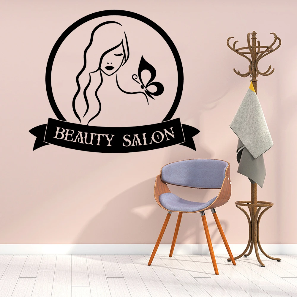 Fashion Style beauty salon Wall Vinyl Stickers For Barber Salon Rooms Wall Decor Decal Beauty Salon Pvc Sticker Murals