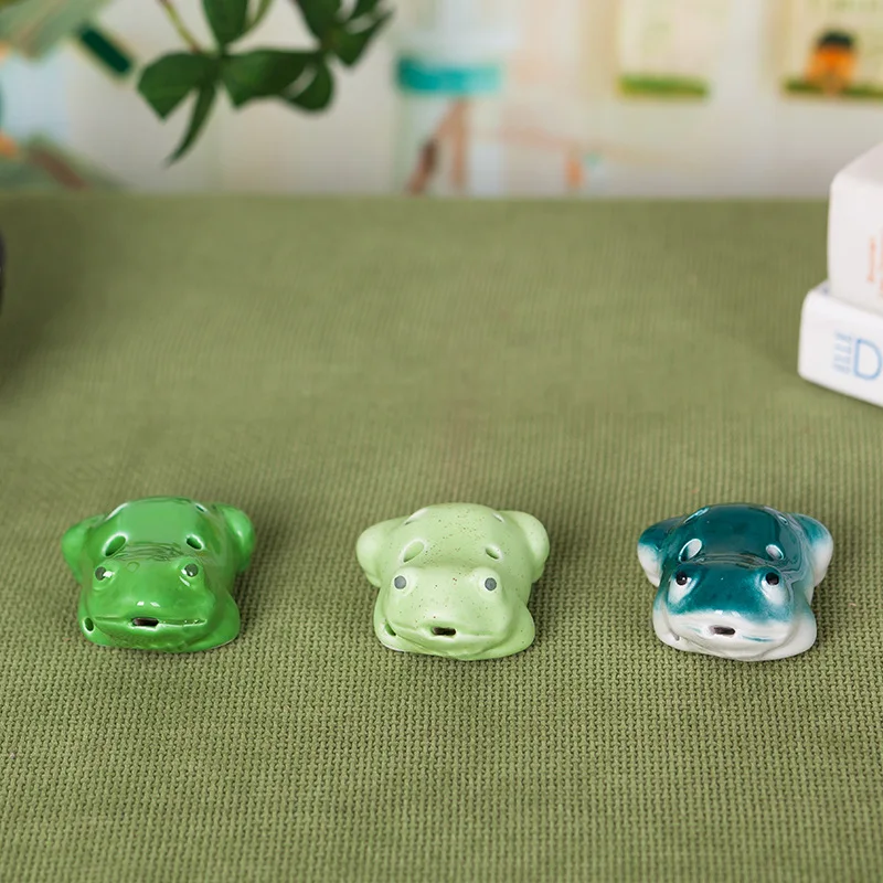Ocarina 6 Hole Frog Small Ocarina Alto C Tone Beginner Tourist Souvenir Teaching Toys Ceramic Pendant