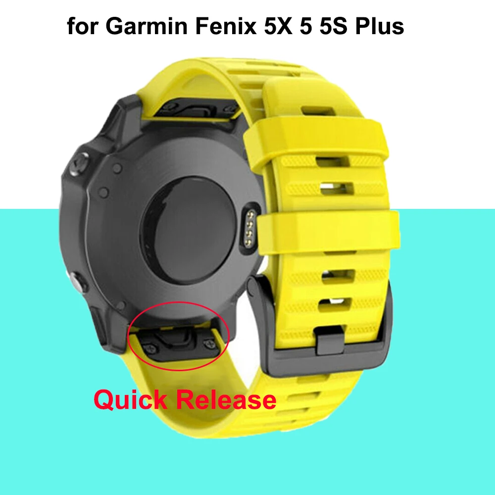 Ремешок силиконовый для наручных часов быстросъемный браслет Garmin 6 5 Fenix 6X Pro Watch 20
